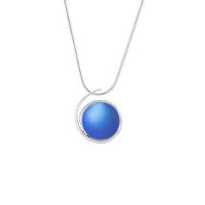 Large Wave Pendant Sterling Silver Crystal Jewelry Necklace